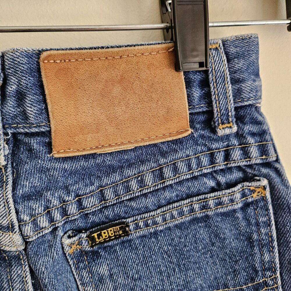 Vintage Lee Jeans Denim Kids Unisex, Size 10 Regular, Made In USA, Distressed - Picture 4 of 9